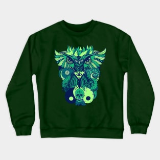 Ngreen Wise Owl And Ageless Skull Crewneck Sweatshirt